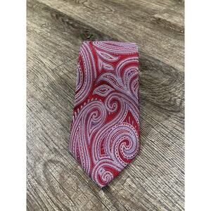 Michael Kors Men’s Red Paisley Print Designer 100% Silk Neck Tie 3.25” x 59”